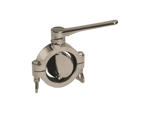 B5102S300-A Dixon Valve 3" 316L Stainless Steel Sanitary Clamp Butterfly Valve with Silicone Seats