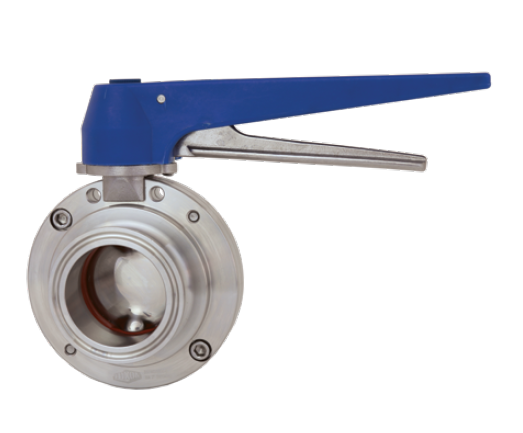 B5116E300BB-C Dixon Valve 3" 304 Stainless Steel Weld x Weld Butterfly Valve with Blue Trigger Handle (Manual) - EPDM Seats