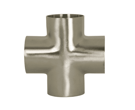 B9WWWW-G150P Dixon Valve 304 Stainless Steel Sanitary Polished Weld Cross - 1-1/2" Tube OD
