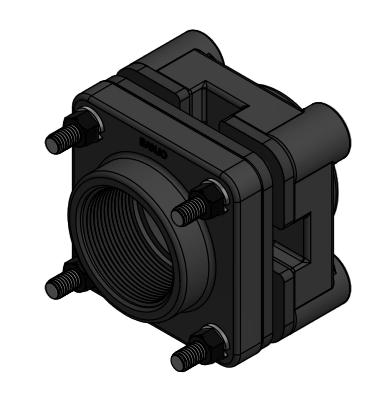BF222BD by Banjo | IBC Tank Accessories | 2" Full Port "Bottom Drain" Bolted Flange with 3-1/4" Bolt | Gasket: EPDM | Polypropylene
