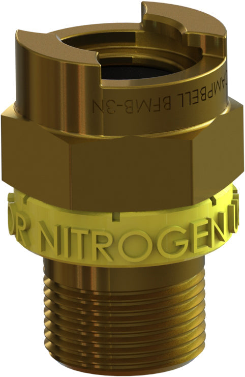 BFMB-2N by Campbell Fittings | Single-Lock Coupling | for Nitrogen use only | 1/2" Female Pipe x 1/2" Male NPT Thread | Straight | Brass