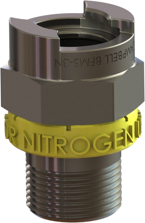 BFMS-2N by Campbell Fittings | Single-Lock Coupling | for Nitrogen use only | 1/2" Female Pipe x 1/2" Male NPT Thread | Straight | Plated Steel