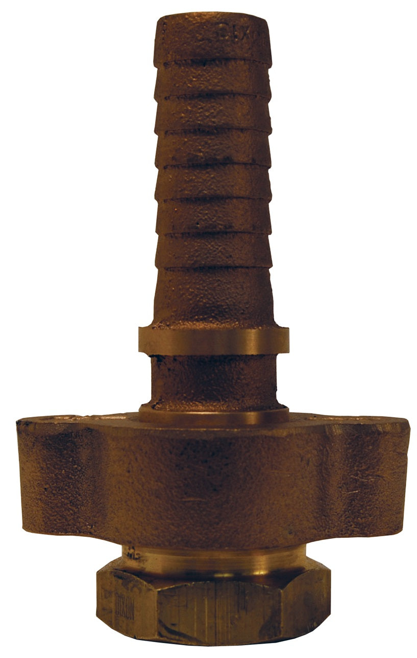 BGF36 by Dixon Valve | Boss® Ground Joint Coupling with Female Spud | 1" Female NPT x Hose Shank | Brass