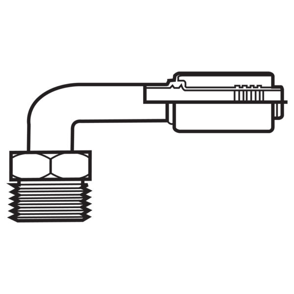 BL-08-08MOR90 by Kurt Hydraulics | 90° Elbow | Male Insert O-Ring | Refrigerant Beadlock Hose Coupling | for 13/32" Hose ID