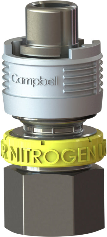 BMFS-3N by Campbell Fittings | Single-Lock Coupling | for Nitrogen use only | 3/4" Male Pipe x 3/4" Female NPT Thread | Straight | Plated Steel