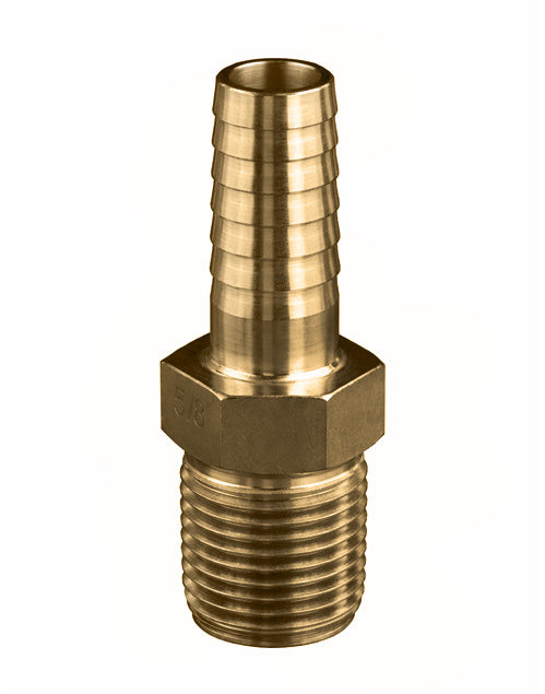 BM-0812 by Campbell Fittings | Male Hose Barb Insert | 1/2" Male NPT Thread x 3/4" Hose Barb | Straight | Brass | Pack of 25