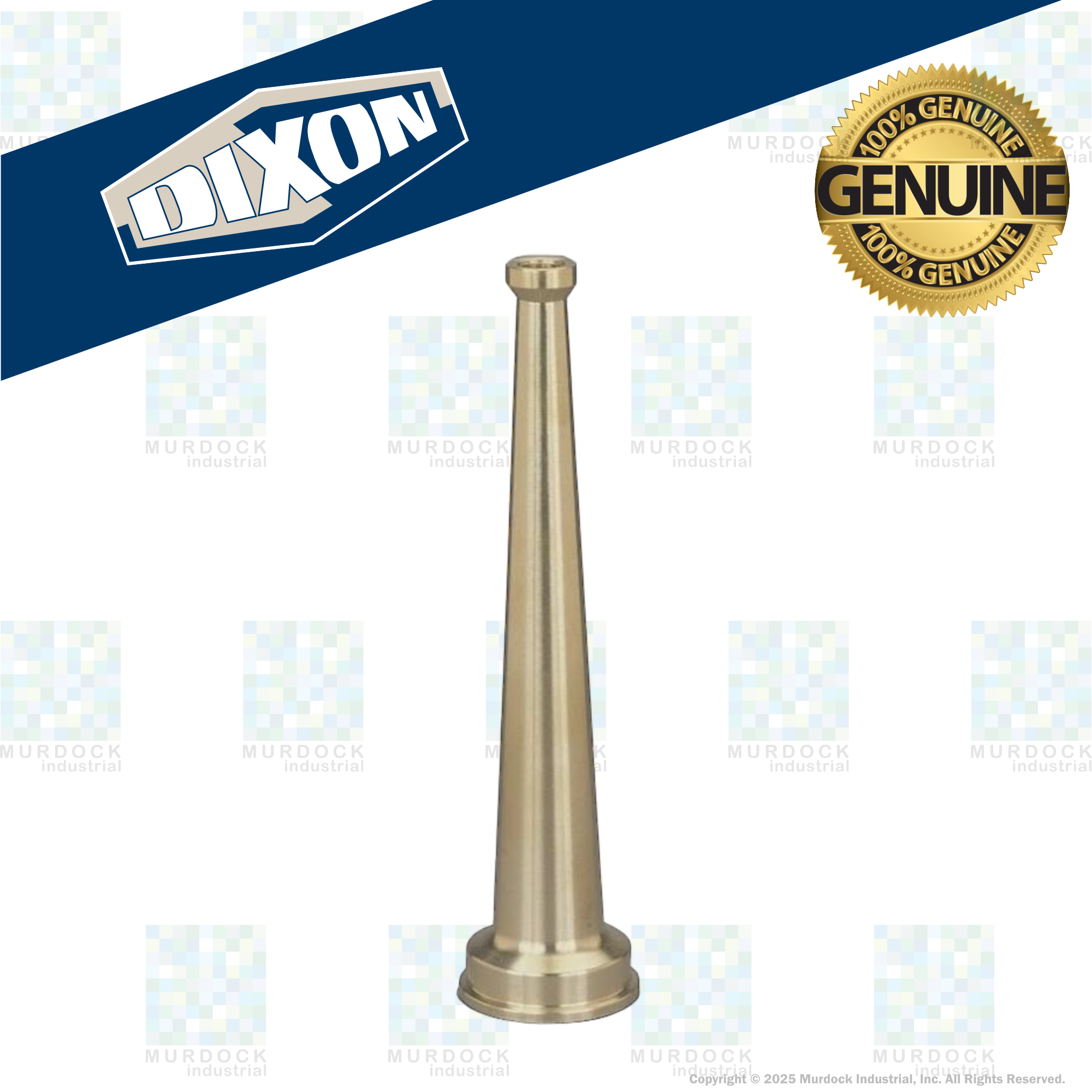 BN25F Dixon Brass Plain Hose Nozzle - 2-1/2" Female NST(NH) - 12" Length