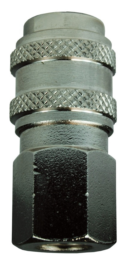 1BRF1-B-7 by Dixon Valve | Pneumatic Quick Disconnect Coupling | BR-Series | 1/8" Female NPT x 1/8" 21-Series Interchange Coupler | Socket | Nitrile Seal | Brass