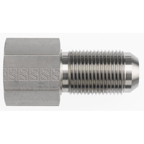 2705-06-06-SS by Brennan Inc. | -06 Female Pipe x -06 Male JIC Bulkhead | Straight | Stainless Steel