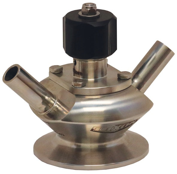 BSVD-HC250B025 Dixon Valve/Rieger 3A Sample Valve - Dual Port with Manual Handwheel - 2-1/2" Clamp Valve - 1/4" Weld Port