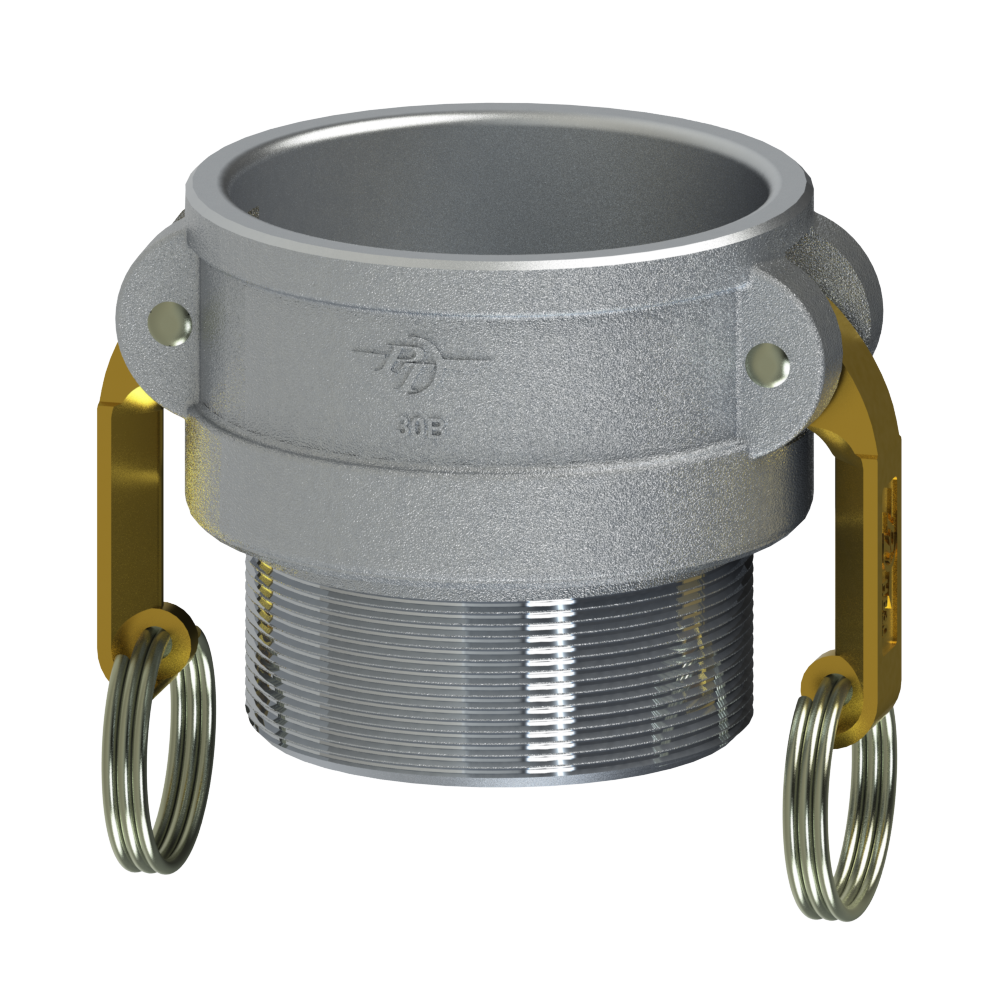 1070210 (10B) by PT-Coupling | Cam & Groove Adapter | Type B | 1" Coupler x 1" Male NPT | Aluminum/HB | Buna-N Seal