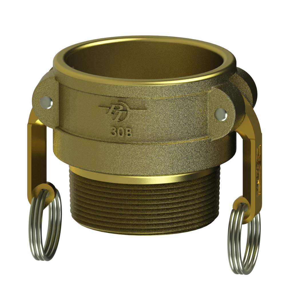 1200212 (12B) by PT-Coupling | Cam & Groove Adapter | Type B | 1-1/4" Coupler x 1-1/4" Male NPT | Brass/HB | Buna-N Seal