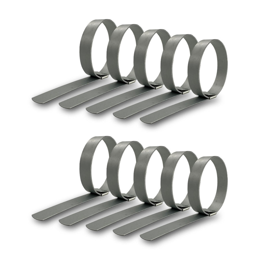 CP1699-10 by Band-It | Center Punch Clamp | 4" ID | 5/8" Width | 0.025" Thickness | Galvanized Carbon Steel