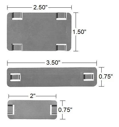 ID4429 by Band-It | Identification I.D. Tag | 0.75" Height | 3.5" Length | 0.015" Thickness | 316 Stainless Steel |100/Box
