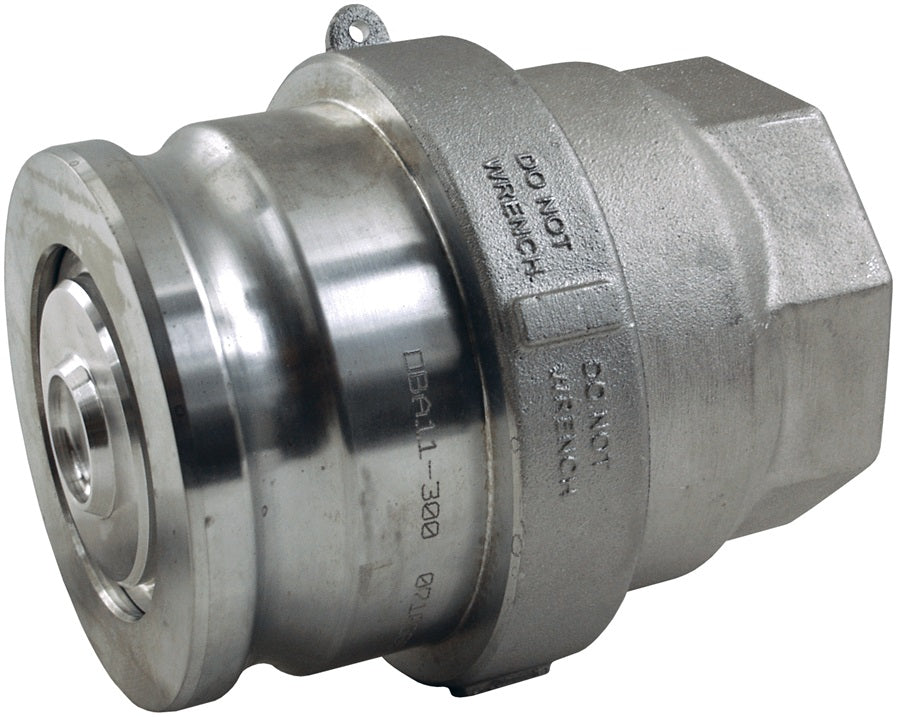 DBA63-150 Bayloc® by Dixon Valve | Dry Disconnect | 1-1/2" Female NPT x 2" Adapter | PTFE Encapsulated Silicone Seal | Aluminum