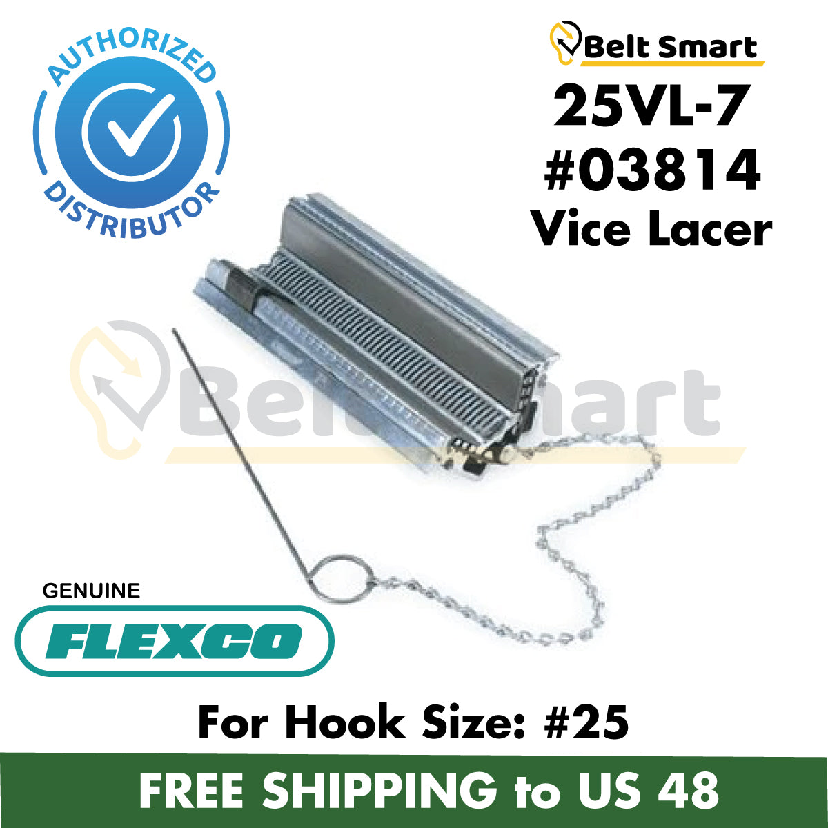 25VL-7 by Flexco | #03814 | Clipper Specialty Vise Lacer | Hook Size: 25