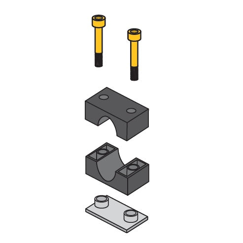 S2006H-SI by ZSi-Foster | Weld Mount Beta Clamp | Smoothie Standard Series | For 3/8" Hose | Cap Screw Assembly | Polypropylene/Steel