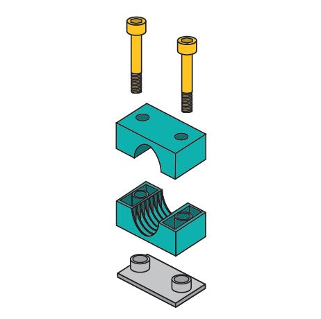 S6028SI by ZSi-Foster | Weld Mount Beta Clamp | Standard Series | For 1-3/4" Tube | Cap Screw Assembly | Polypropylene/Steel