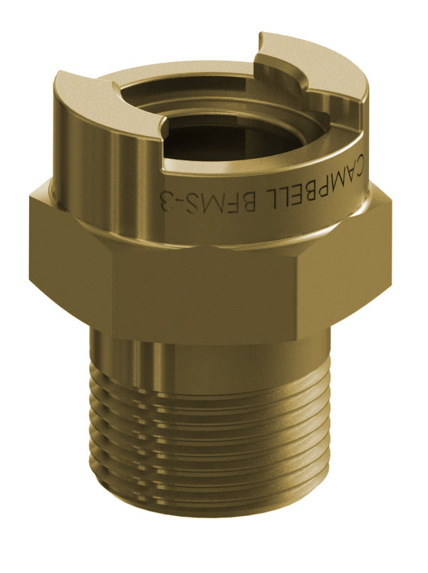 BFMB-3 by Campbell Fittings | Single-Lock Coupling | Bowes interchange | 3/4" Female Pipe x 3/4" Male NPT Thread | Straight | Brass