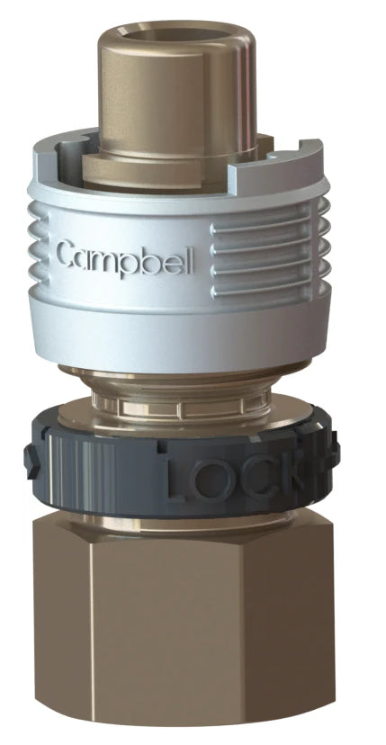 BMFB-4L by Campbell Fittings | Single-Lock Coupling | Bowes interchange | with Locking Ring | 1" Male Pipe x 1" Female NPT Thread | Straight | Brass