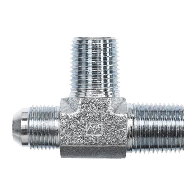 2607-06-04-04-FG by Brennan Inc. | -06 Male JIC x -04 Male Pipe x -04 Male Pipe | Tee | Forged Steel