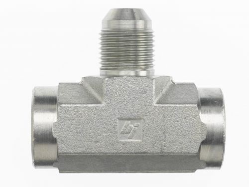 2612-06-06-08-FG by Brennan Inc. | -06 Female Pipe x -06 Female Pipe x -08 Male JIC | Tee | Forged Steel