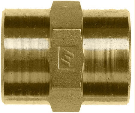 5000-04-04-B by Brennan Inc. | -04 Female Pipe x -04 Female Pipe | Straight | Brass
