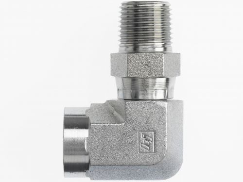 5702-04-04-FG by Brennan Inc. | -04 Female Pipe x -04 Male Pipe Swivel | 90° Elbow | Forged Steel