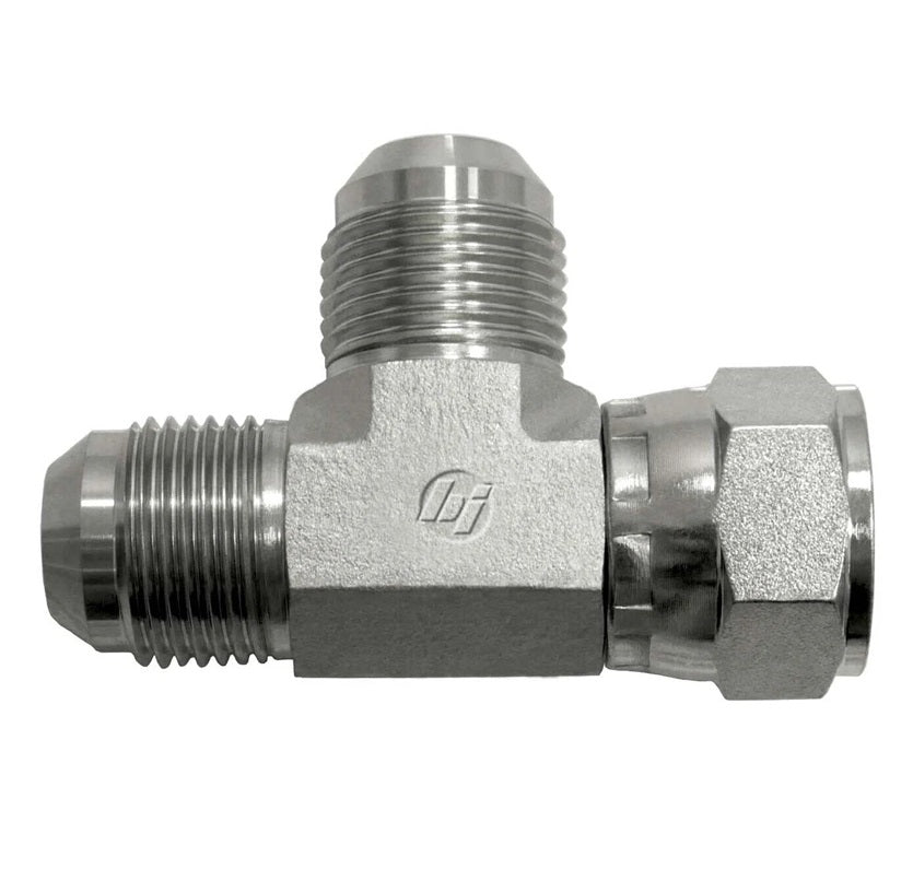 6602-08-12-12-FG by Brennan Inc. | -08 Male JIC x -12 Female JIC Swivel x -12 Male JIC | Tee | Forged Steel