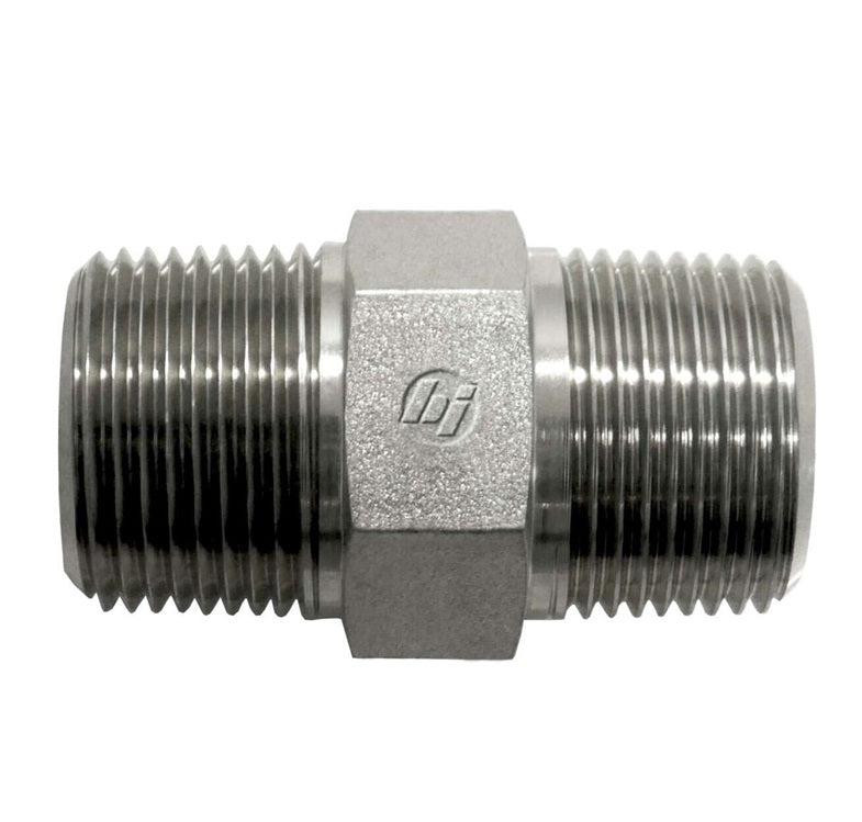 7030-20-20 by Brennan Inc. | -20 Male Pipe x -20 Male BSPT Nipple | Straight | Steel