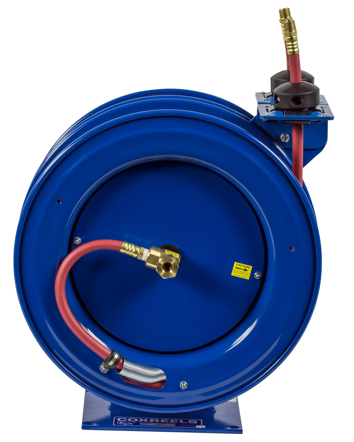 C-LP-335-335 by Coxreels | C Series | 300 PSI Dual Hose Spring Driven Hose Reel for Air & Water | 3/8" Hose ID, 3/8" FNPT Inlet x 3/8" MNPT Hose End | Steel | 25ft PVC Hose Included