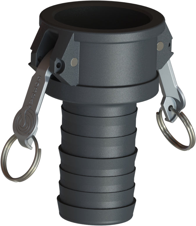 C-PP-125 by Campbell Fittings | Standard Cobra Cam & Groove Coupling | Type C | 1-1/4" Coupler x 1-1/4" Hose Shank | Poly-Glass