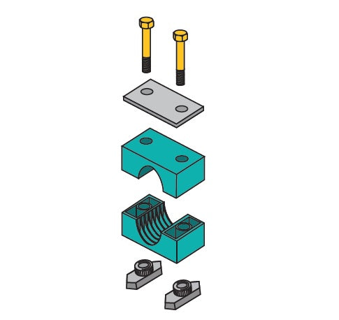 SM4030R-SS by ZSi-Foster | C-Rail Mount Beta Clamp (Metric) | Standard Series | For 30mm Assembly | Polypropylene/304 Stainless Steel