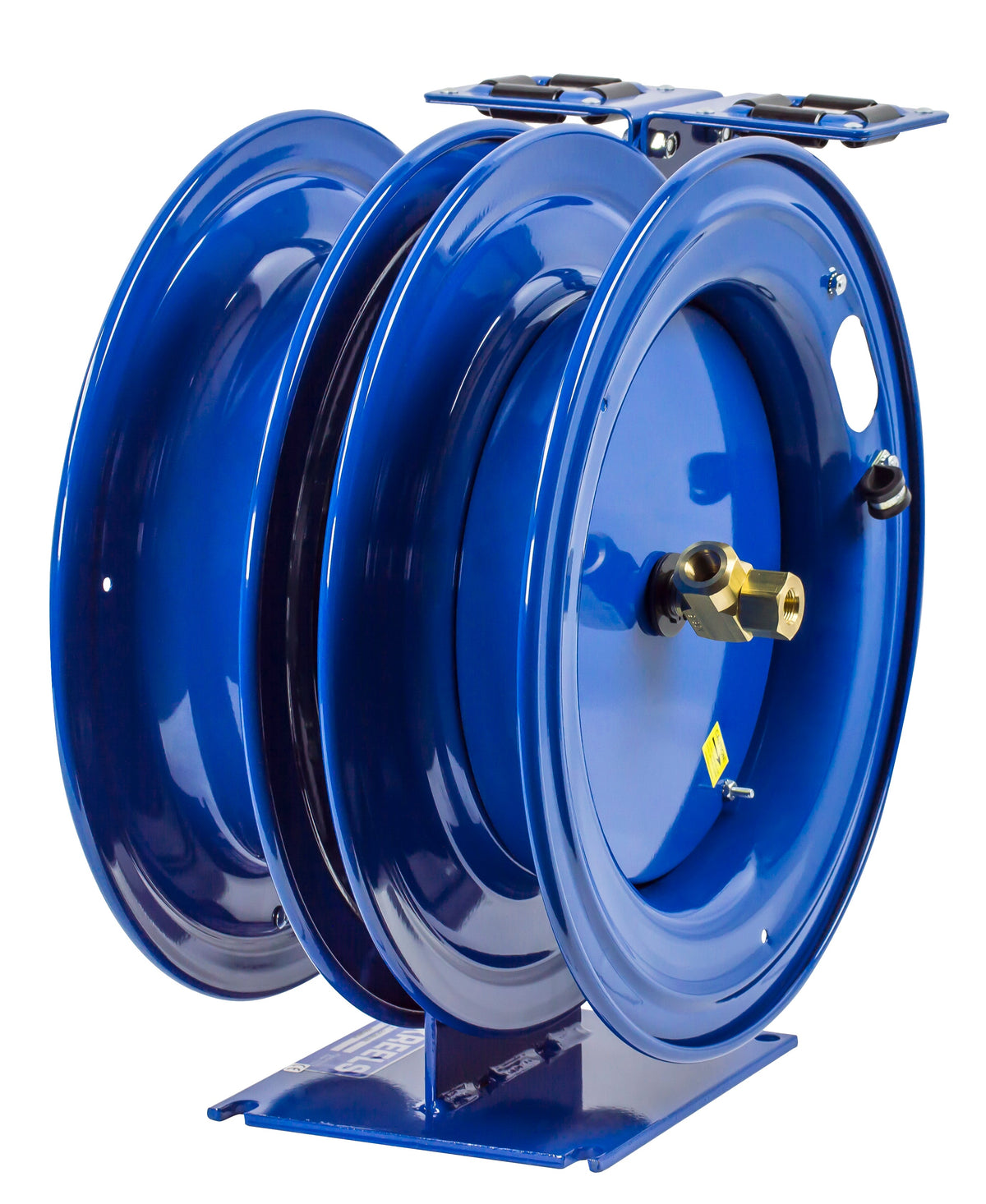 C-LPL-425-425 by Coxreels | C Series | 300 PSI Dual Hose Spring Driven Hose Reel for Air, Water & Oil | 1/2" Hose ID, 1/2" FNPT Inlet | Steel | 25ft Capacity, Hose Not Included