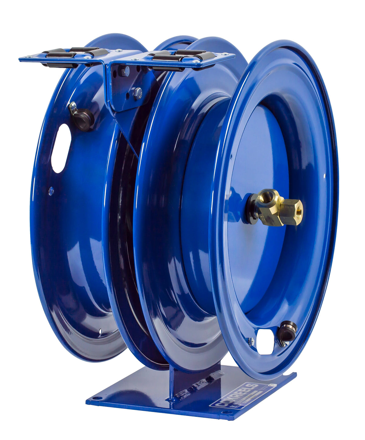 C-LPL-425-425 by Coxreels | C Series | 300 PSI Dual Hose Spring Driven Hose Reel for Air, Water & Oil | 1/2" Hose ID, 1/2" FNPT Inlet | Steel | 25ft Capacity, Hose Not Included