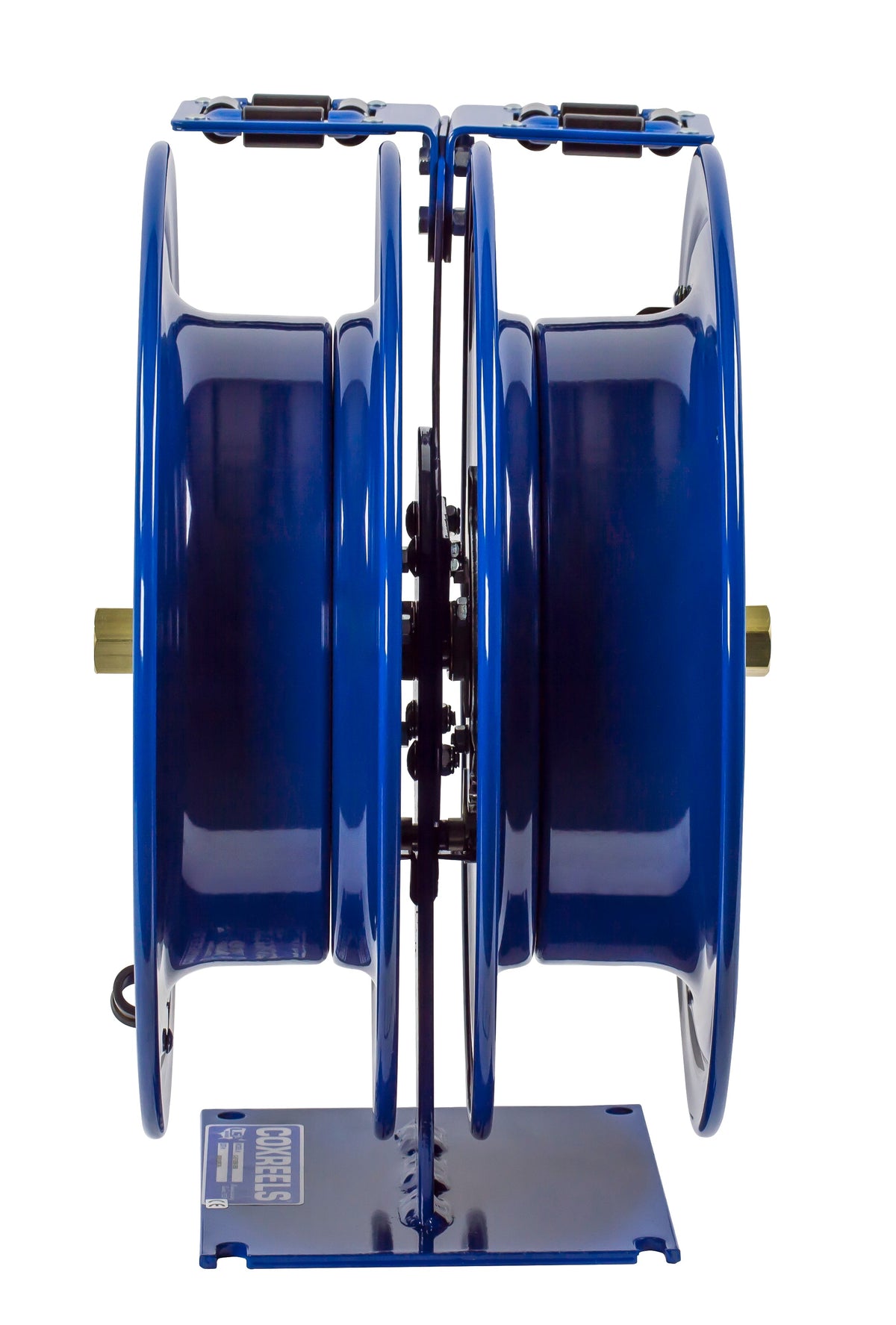 C-LPL-425-425 by Coxreels | C Series | 300 PSI Dual Hose Spring Driven Hose Reel for Air, Water & Oil | 1/2" Hose ID, 1/2" FNPT Inlet | Steel | 25ft Capacity, Hose Not Included