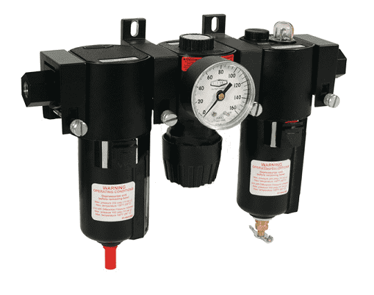 C16-03AMB Dixon Valve Wilkerson 3/8" Compact Combination Unit with Metal Bowl with Sight Glass - Automatic Drain - 58.5 SCFM
