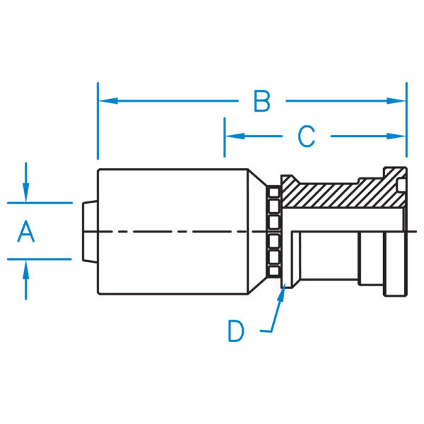 C62-24-24-JJ by Kurt Hydraulics | Ultra High Pressure Skive Style | Code 62 Flange | for 1-1/2" Hose ID