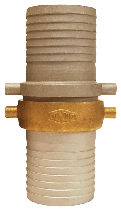 CAB600 by Dixon Valve | King Short Shank Suction Hose Coupling | Complete Coupling | 6" Male NPSM x 6" Female NPSM | Aluminum Shank | Brass Nut