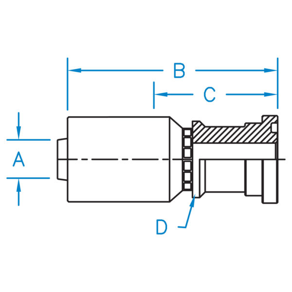 CAT-16-16-WHP by Kurt Hydraulics | Ultra High Pressure Non Skive | CAT Flange | for 1" Hose ID