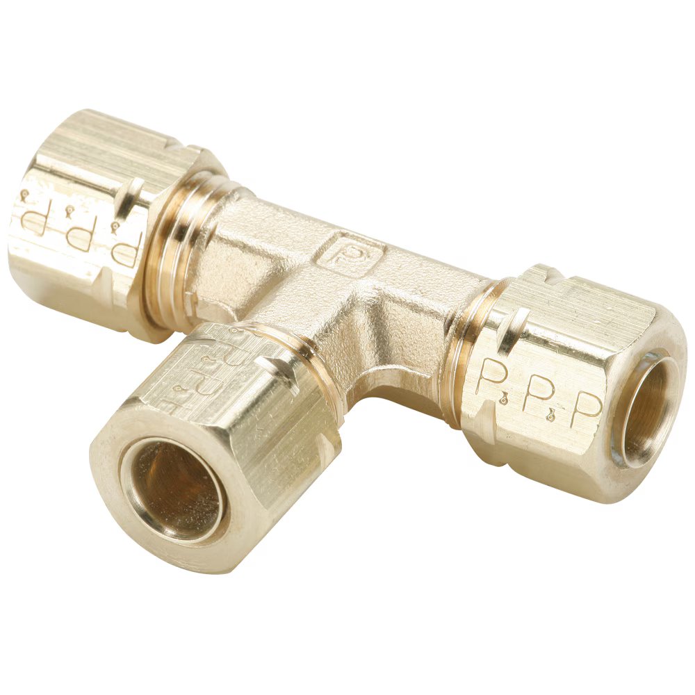 164CA-2 by Parker | Compress-Align® Fittings | Union | 1/8" Tube Size x 5/16" Thread | 1.68" Length | Tee | Brass | Pack of 10