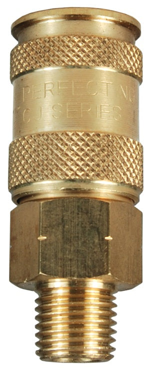 3CJBM4-B by Dixon Valve | Pneumatic Quick Disconnect Coupling | CJ-Series | 1/2" Male BSPT x 3/8" European Interchange | Socket | Nitrile Seal | Brass