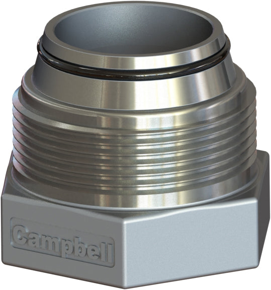 CJVS-6A by Campbell Fittings | CHEMJOINT™ VITON® Coupling | Female Spud | 1-1/2" Female ACME Thread x 1-1/2" Hose Size | Straight | 316 Stainless Steel