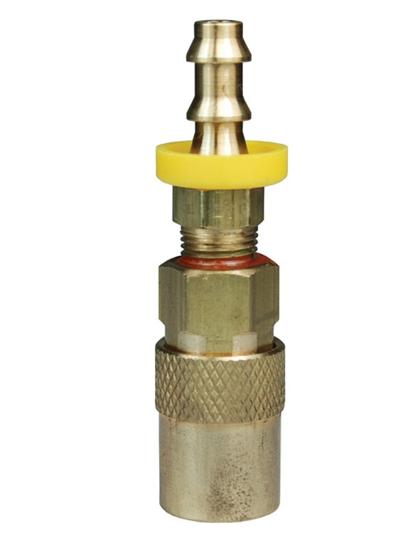 3CMB3-B-E by Dixon Valve | Hydraulic Quick Disconnect Coupling | CM-Series | Push-Loc Hose Barb | 3/8" Hose ID x 3/8" Industrial Mold Interchange | Socket | Unvalved | Silicone Seal | Brass