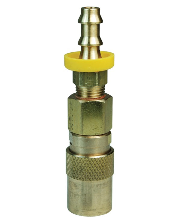 2CMB3-B by Dixon Valve | Hydraulic Quick Disconnect Coupling | CM-Series | Push-Loc Hose Barb | 3/8" Hose ID x 1/4" Industrial Mold Interchange | Socket | Valved | Silicone Seal | Brass