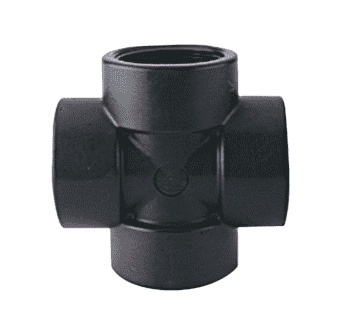 CR150 by Banjo | Pipe Fitting for Pipe Crosses | 1-1/2" Female NPT x 1-1/2" Female NPT x 1-1/2" Female NPT x 1-1/2" Female NPT | 300 PSI | Polypropylene | Pack of 10