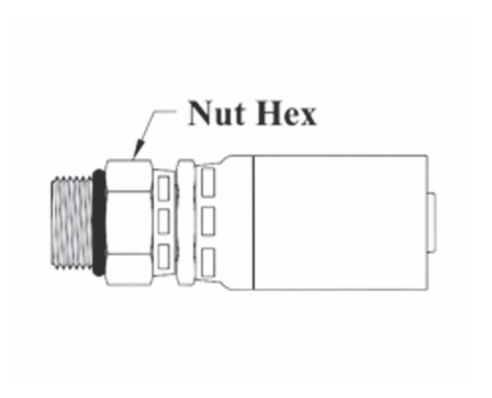 CS12-4X4 by Couplamatic | VARI-CRIMP Coupling | 1/4" Hose ID x 7/16x20 Thread ORB Male Swivel | Straight | Trivalent Zinc Plating | Replaces: 457V