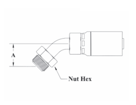 CS19-4X4 by Couplamatic | VARI-CRIMP Coupling | 1/4" Hose ID x 7/16x24 Thread Male Inverted Flare | 45° Elbow | Trivalent Zinc Plating | Replaces: 4109V