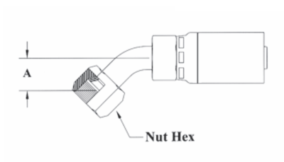 CS22-6X6 by Couplamatic | VARI-CRIMP Coupling | 3/8" Hose ID x 5/8x18 Thread SAE 45° Seat Female Swivel | 45° Elbow | Trivalent Zinc Plating | Replaces: 6148V