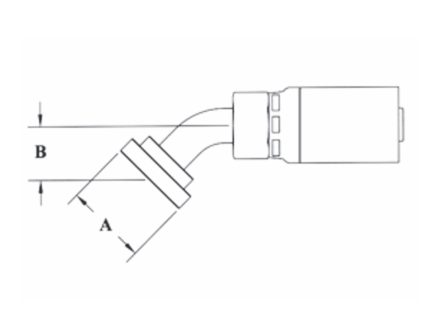 CS50-8X8 by Couplamatic | VARI-CRIMP Coupling | 1/2" Hose ID x 1/2" Split Flange Size | Code 61 | 45° Elbow | Trivalent Zinc Plating | Replaces: 8G41V